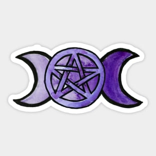 Triple Moon Pentagram Sticker